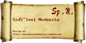 Szélesi Modeszta névjegykártya